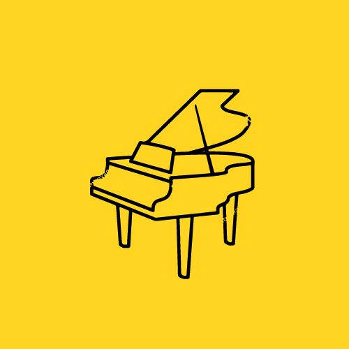 Fortepian na żółtym tle